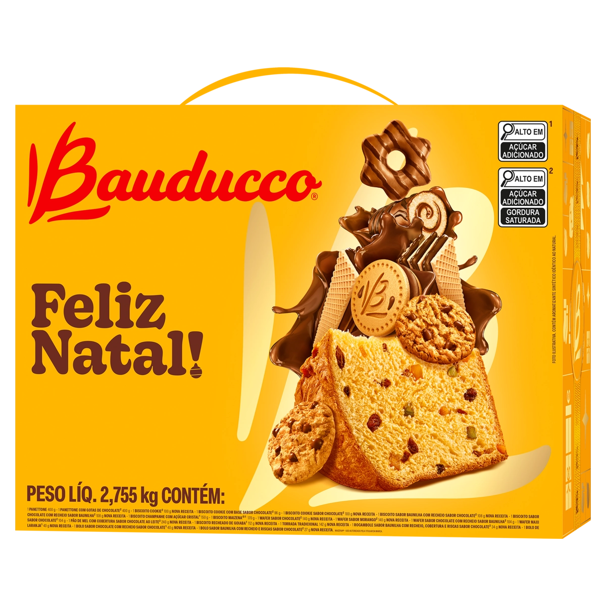 Cesta De Natal Bauducco Caixa 2,755kg 20 Unidades