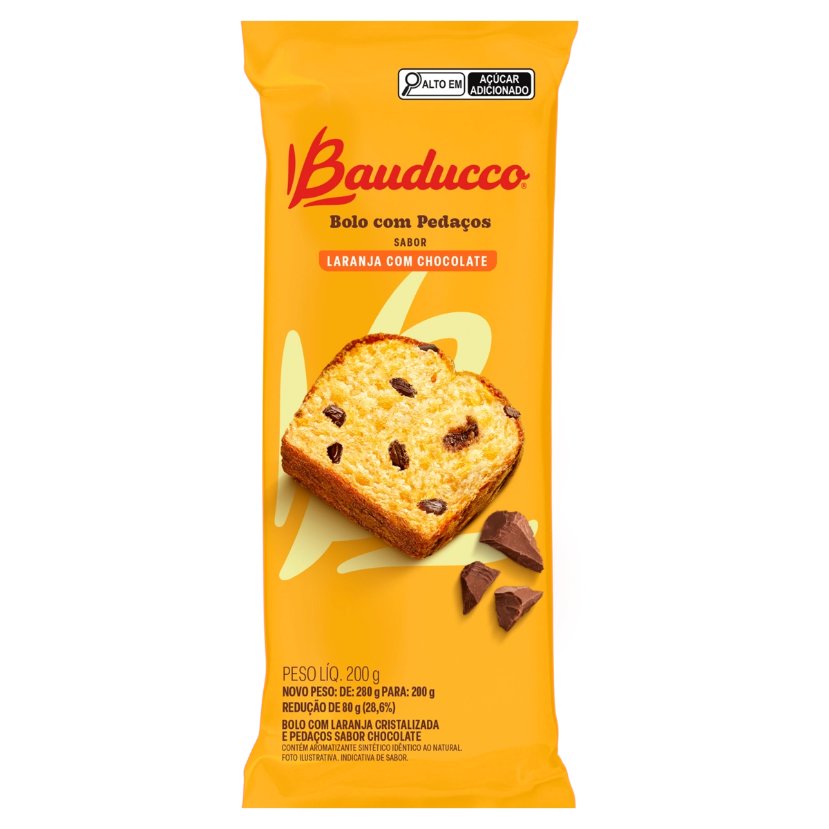 Bolo Laranja Com Chocolate Bauducco Pacote 200g