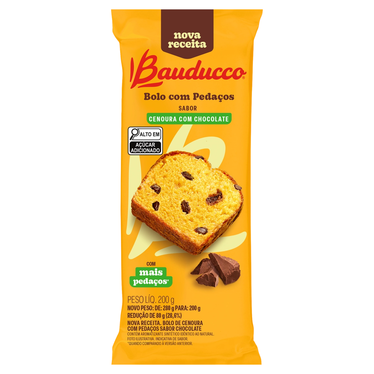 Bolo Cenoura Com Chocolate Bauducco Pacote 200g