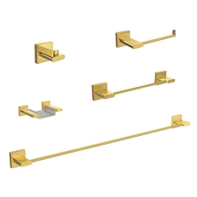 Kit Acessórios Para Banheiro 05 Peças Polo Gold Deca