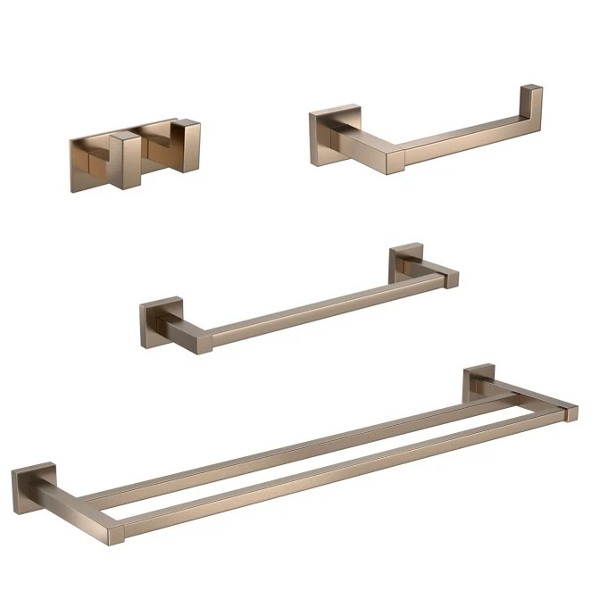 Kit Acessórios Banheiro 04 Peças Quadratta Corten Matte Deca