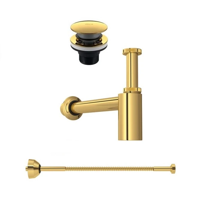 Kit Sifão Válvula E Ligação Flexível Rígido Gold Deca