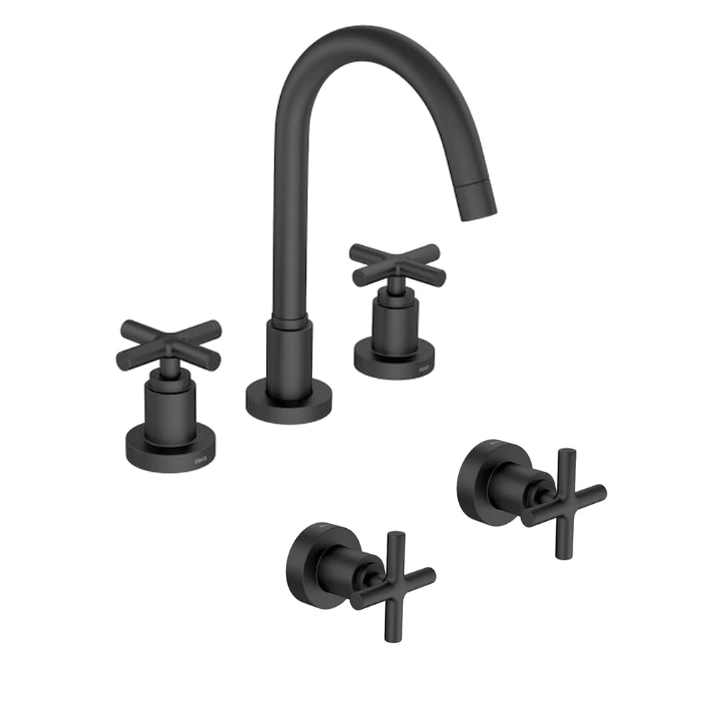 Kit Misturador E 02 Acabamentos Duna Black Matte Deca