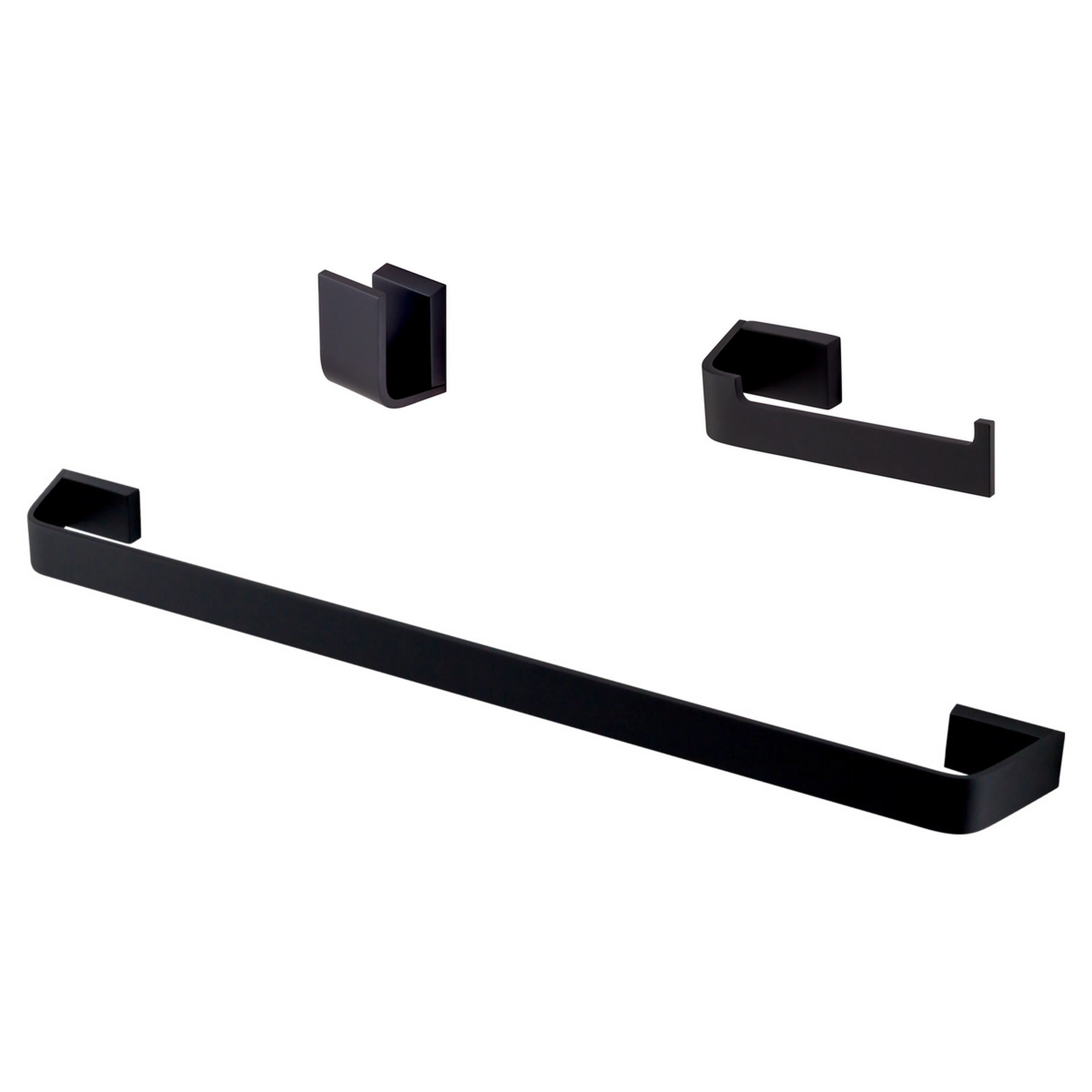 Kit Acessórios Banheiro 03 Peças Essence Preto Fosco Fani