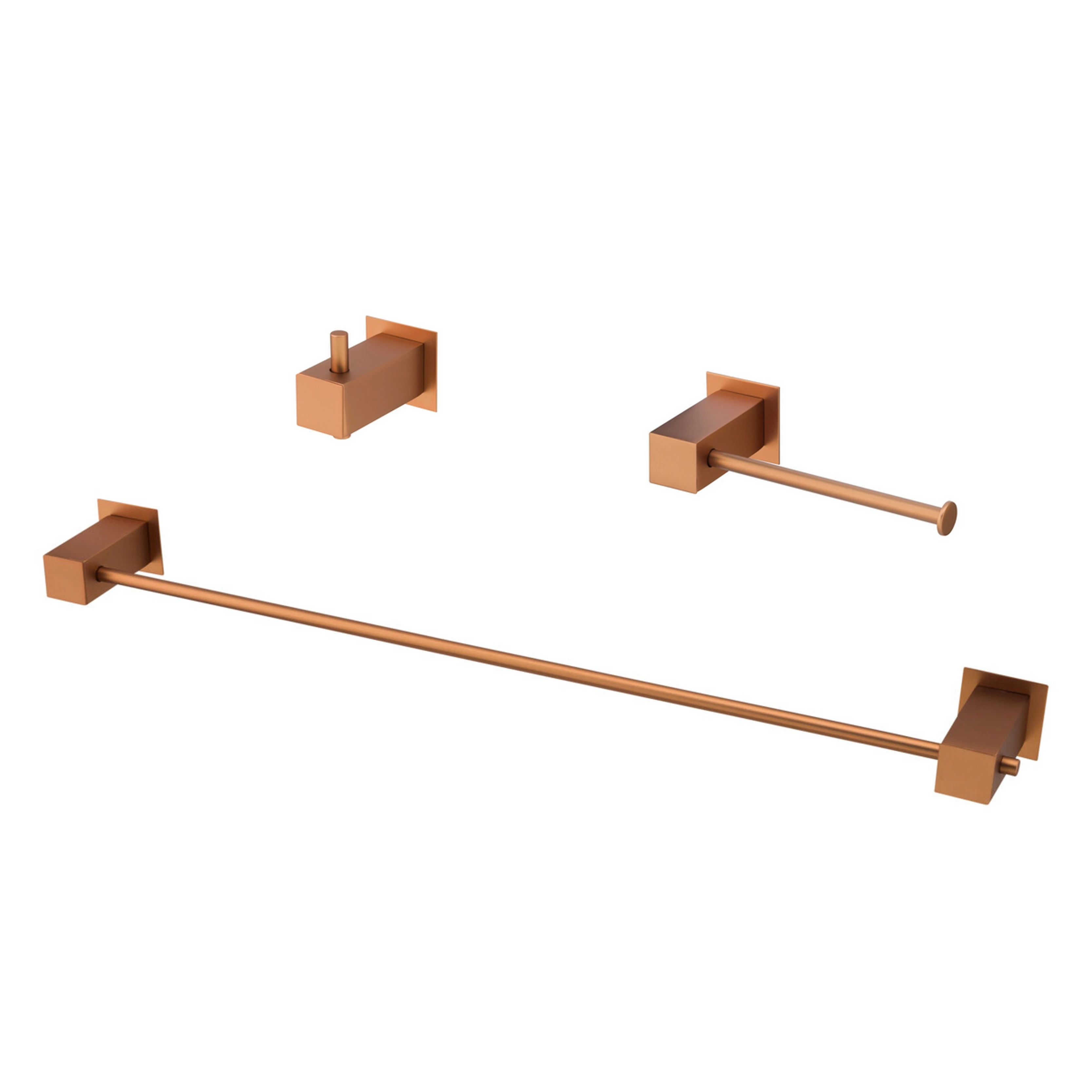 Kit Acessórios Banheiro 03 Peças Bella Rose Gold Fani