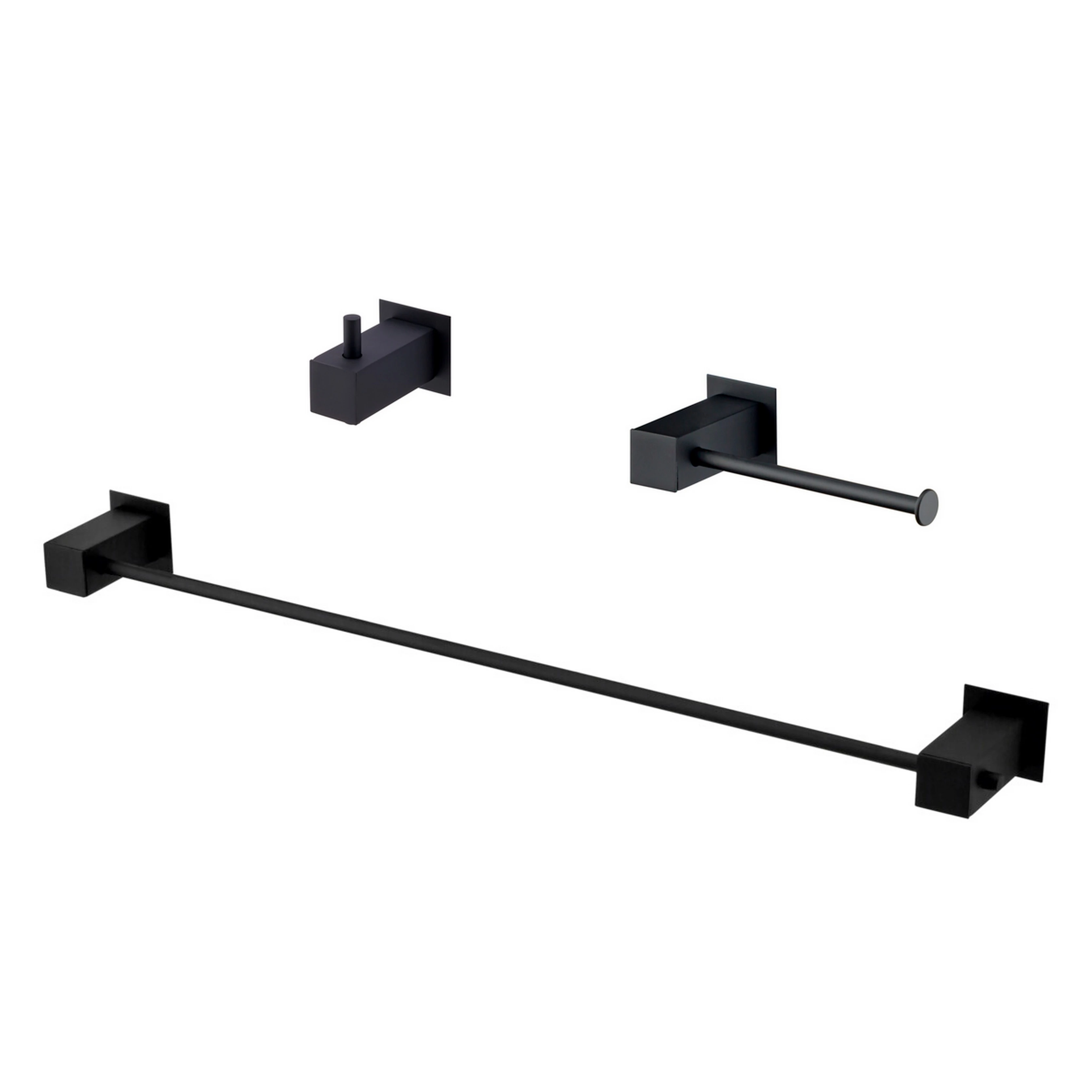 Kit Acessórios Banheiro 03 Peças Bella Preto Fosco Fani