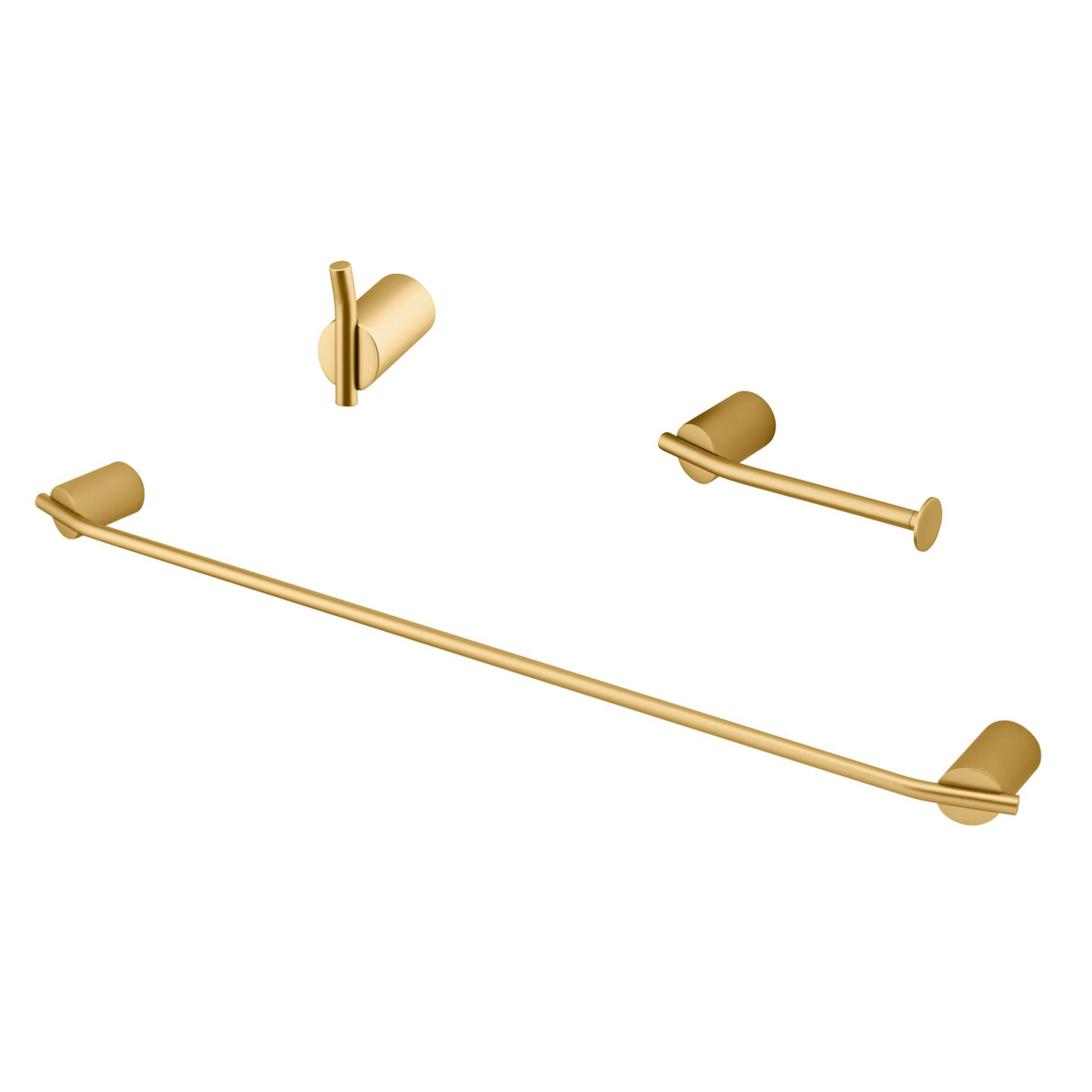 Kit Acessórios Banheiro 03 Peças Lunna Gold Fani