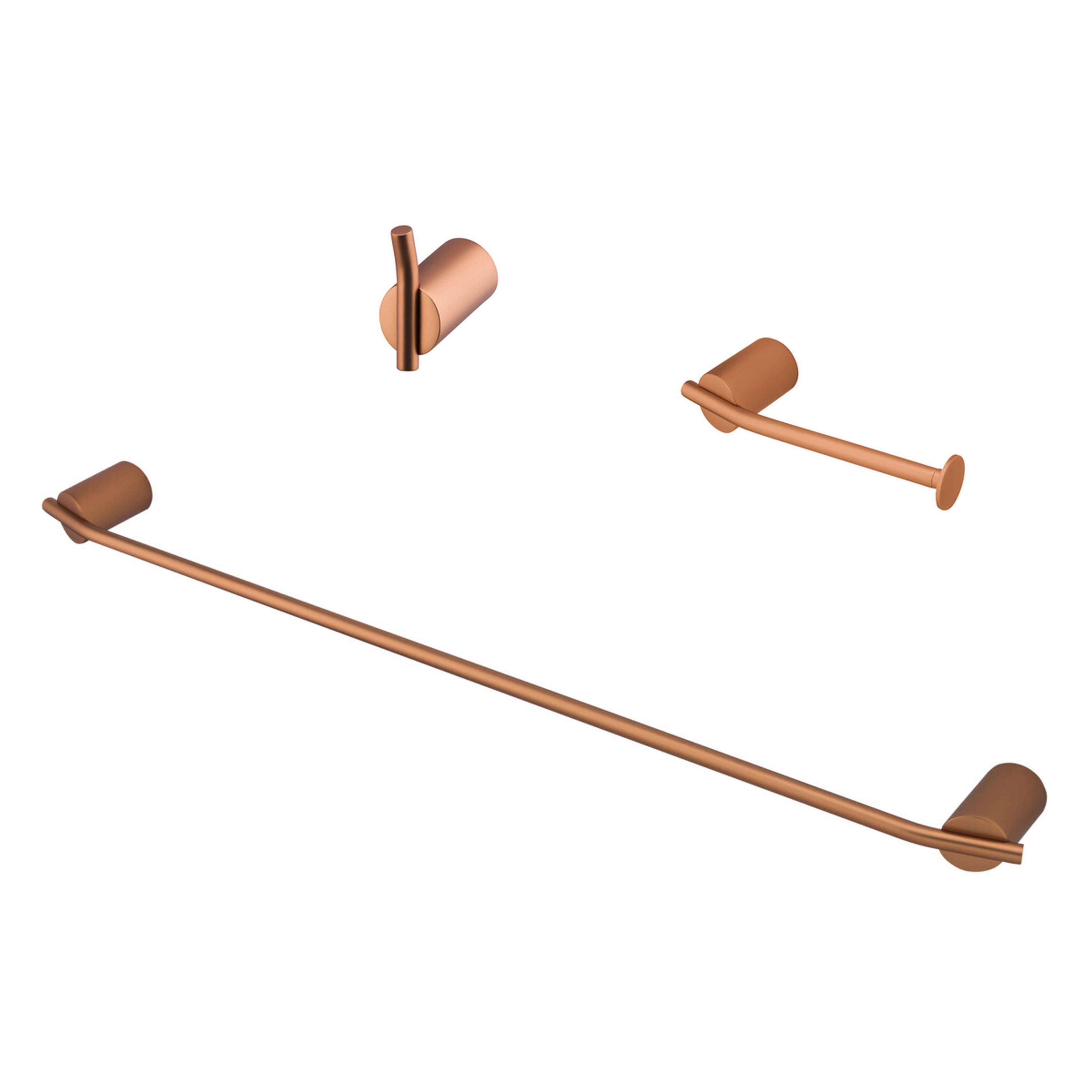 Kit Acessórios Banheiro 03 Peças Lunna Rose Gold Fani