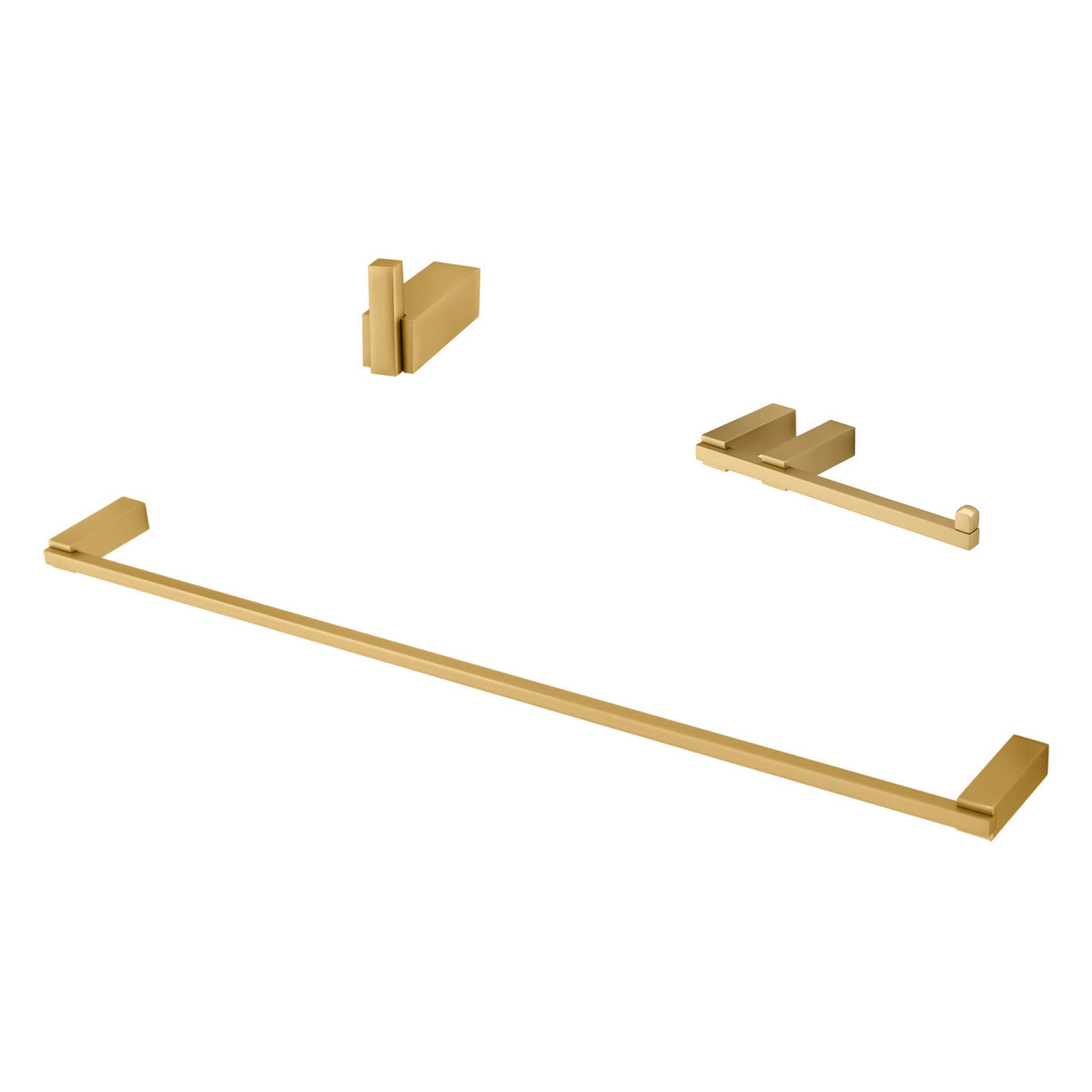 Kit Acessórios Banheiro 03 Peças Quartzo Gold Fani
