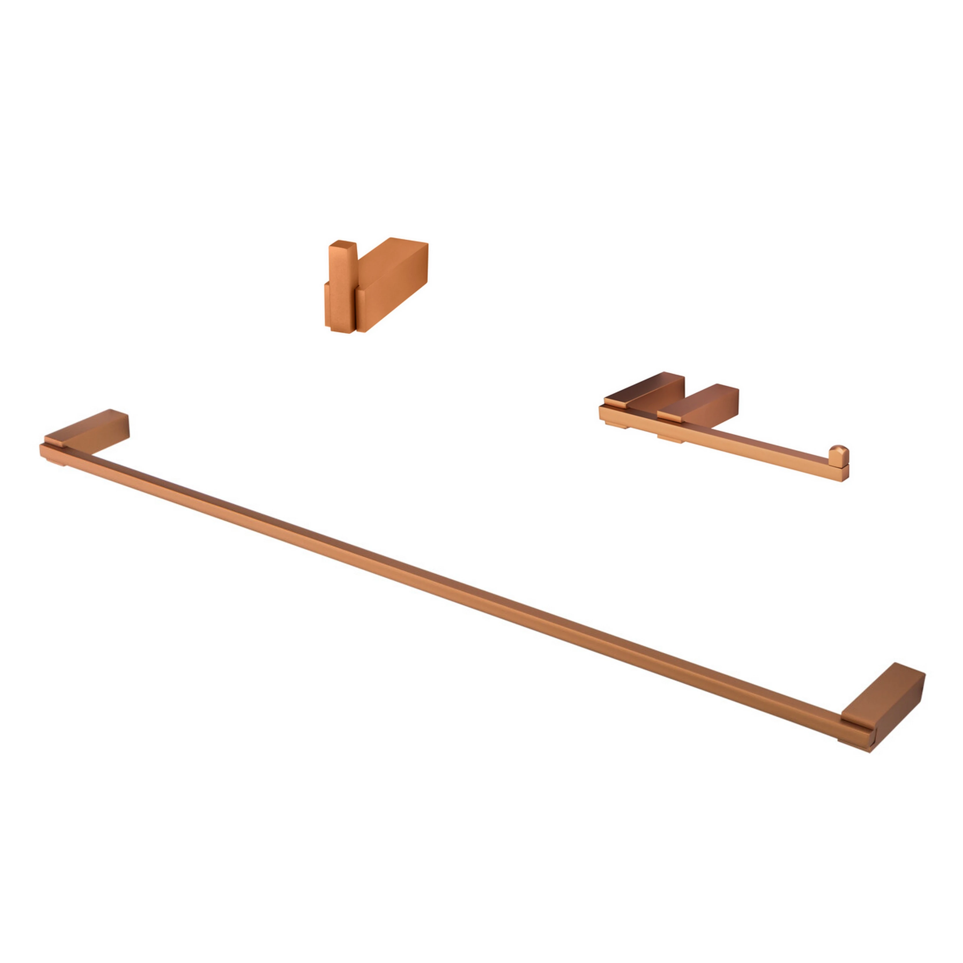 Kit Acessórios Banheiro 03 Peças Quartzo Rose Gold Fani