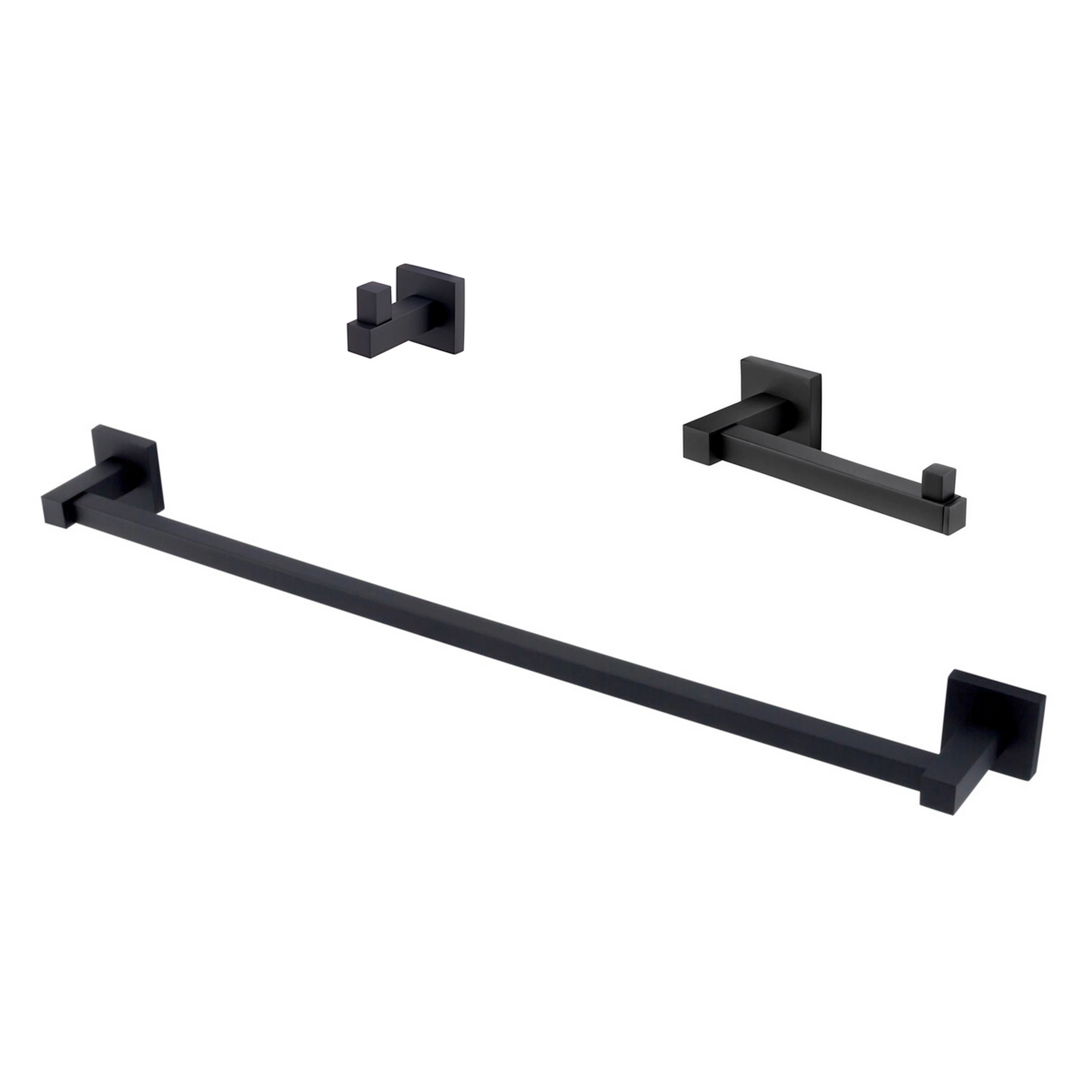 Kit Acessórios Banheiro 03 Peças Versata Preto Fosco Fani
