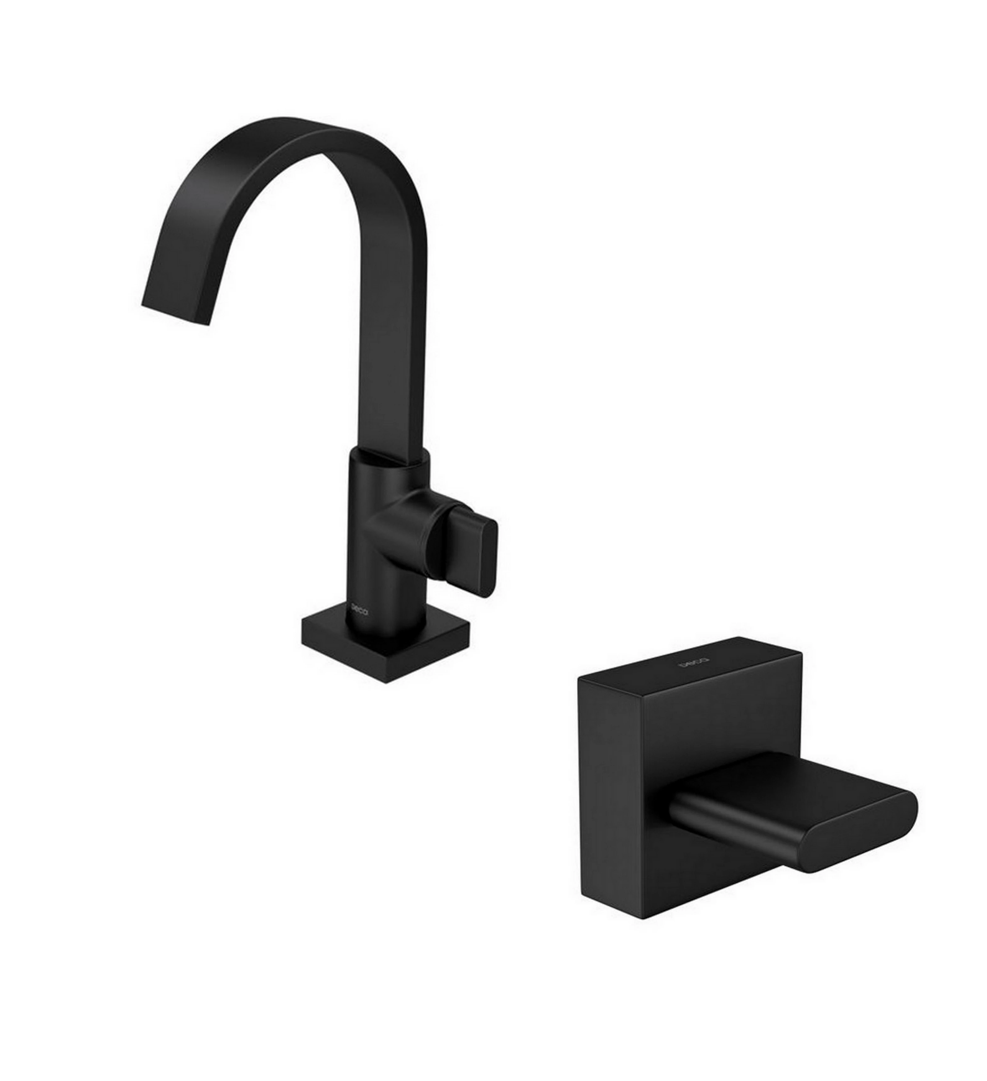 Kit Torneira Banheiro E Acabamento Polo Black Matte Deca