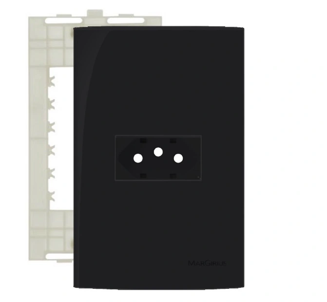 Conjunto Tomada 2p+t 20a 4x2 Preto Ebony Clean Margirius