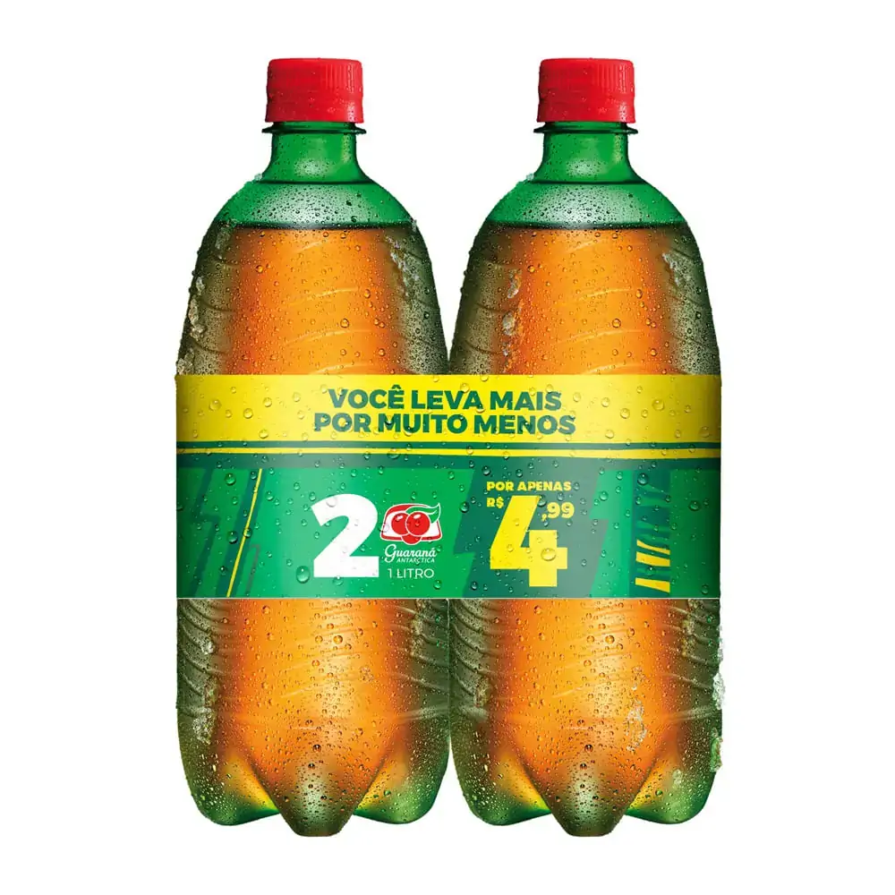 Bipack Refrigerante Guaraná Antarctica Garrafa 2 Unidades 1l Cada Leve Mais Pague Menos