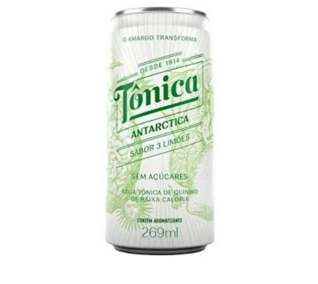 água Tônica 3 Limões Zero Açúcar Antarctica Lata 269ml