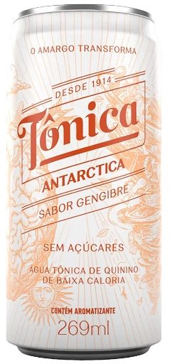 água Tônica Gengibre Zero Açúcar Antarctica Lata 269ml