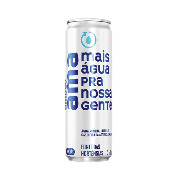 Água Mineral Natural com Gás Ama Lata 350ml
