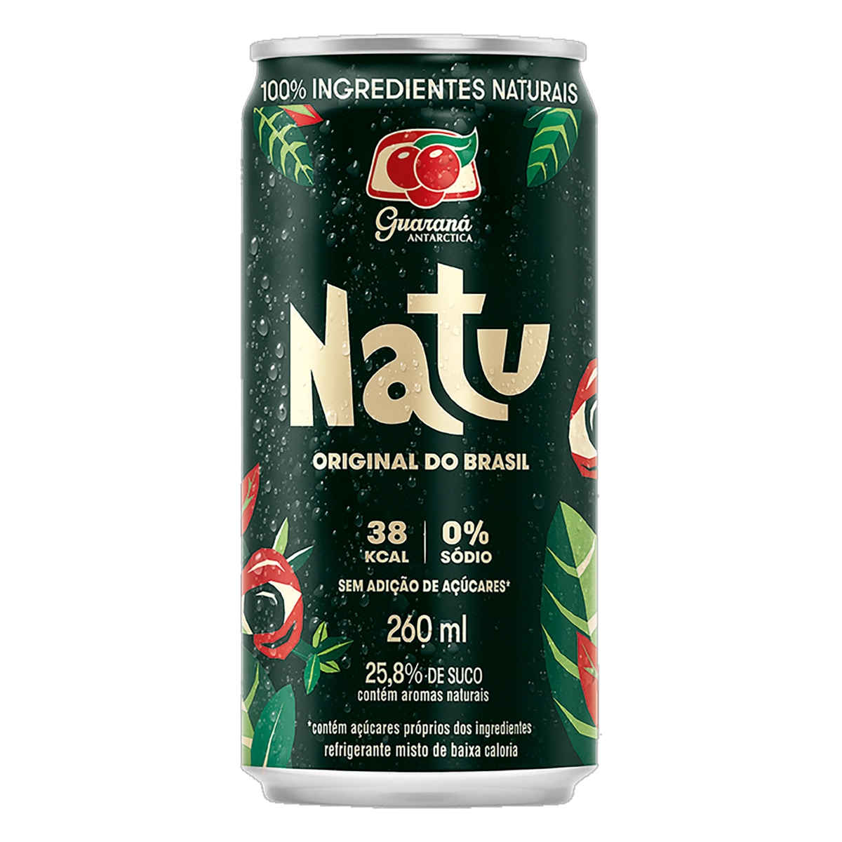 Refrigerante Zero Sódio Guaraná Antarctica Natu Lata 260ml