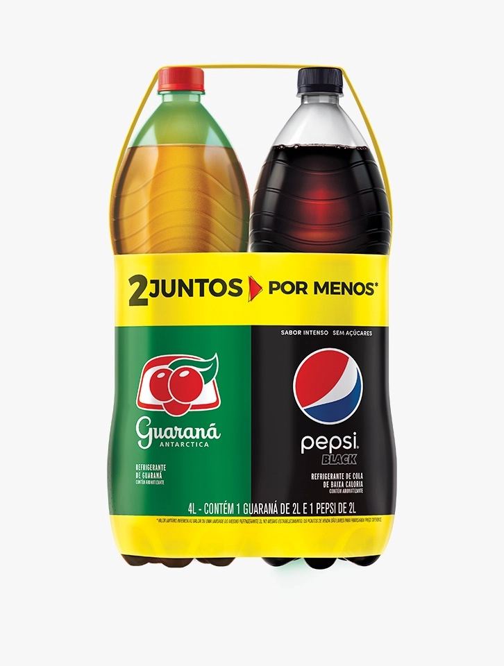 Pack Refrigerante Guaraná Antártica e Pepsi Black 2L