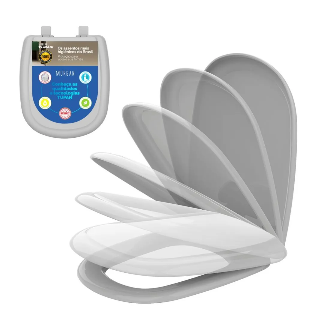 Assento Icasa Sabatini Cinza Soft Close Polipropileno