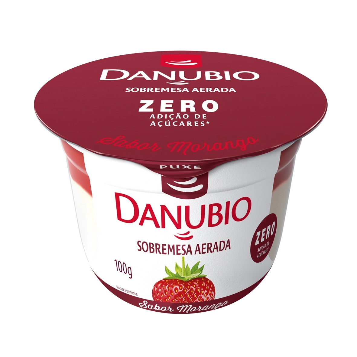 Sobremesa Láctea Aerada Morango Danubio Pote 100g