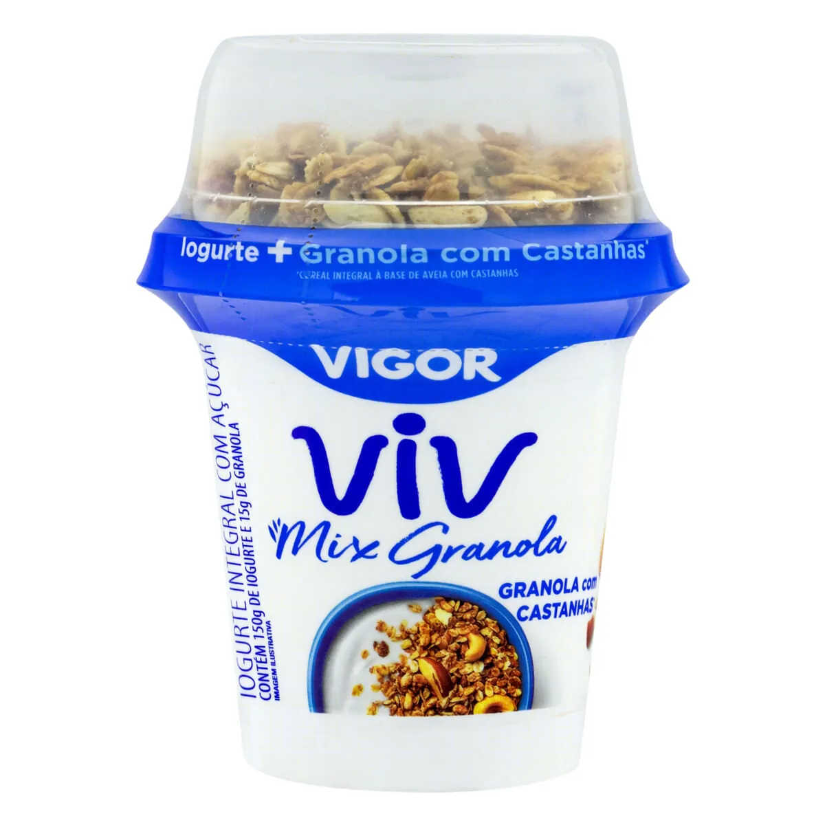Iogurte Integral com Granola e Castanhas Vigor Viv Mix Copo 165 g