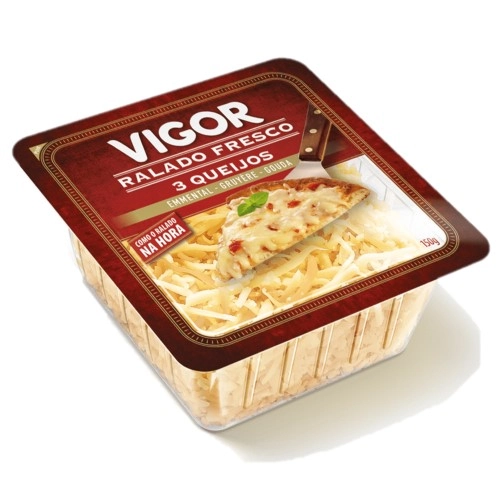Queijo Ralado 3 Queijos Vigor Bandeja 150g