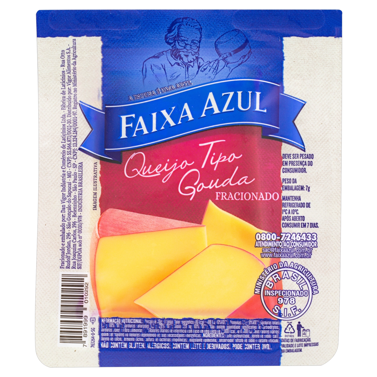 Queijo Gouda Fracionado Faixa Azul