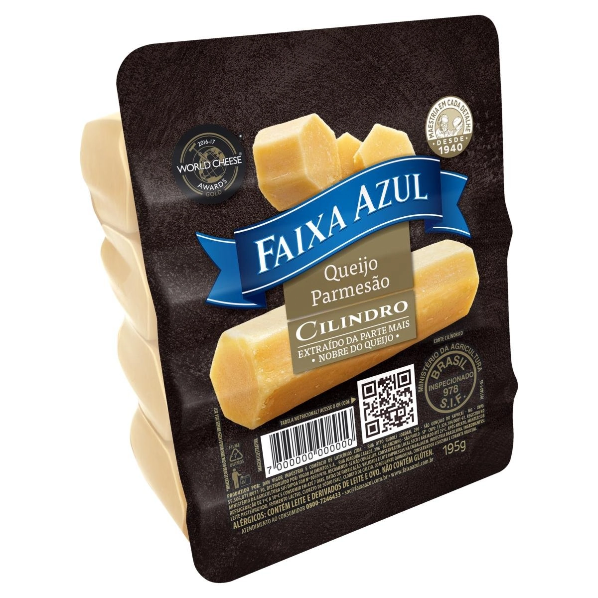 Queijo Parmesão Cilindro FAIXA AZUL Pacote 195g