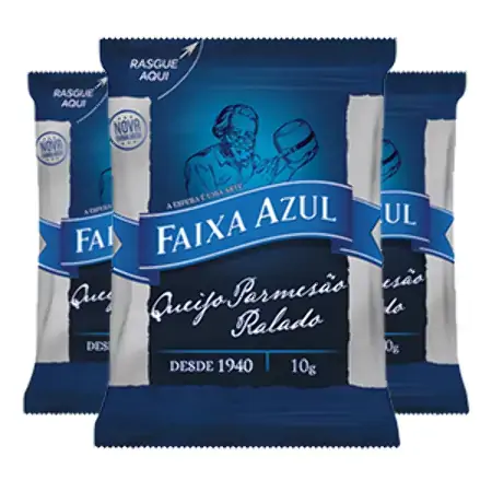 Queijo Parmesão Ralado Faixa Azul Pacote 10g