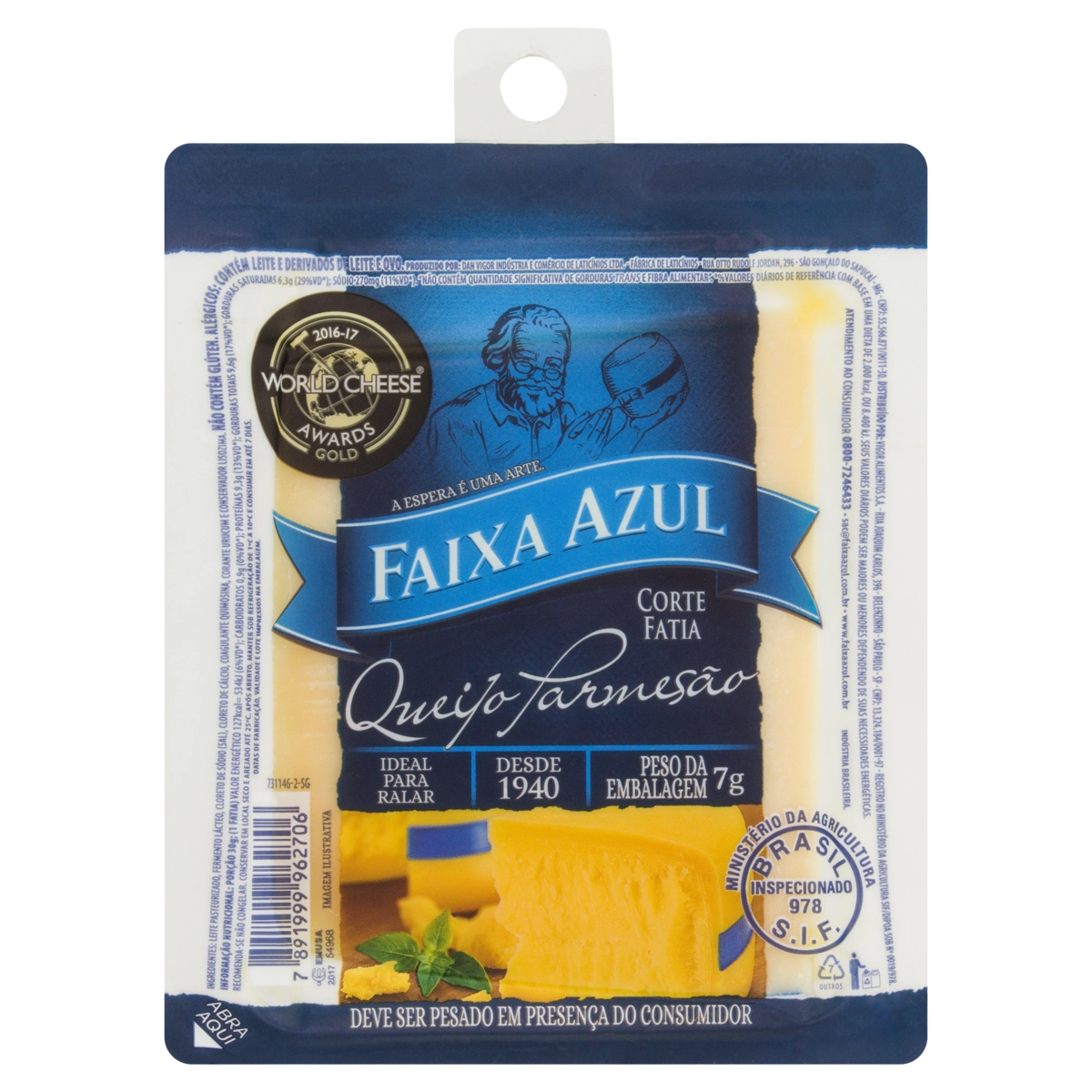 Queijo Parmesão Corte Faixa Azul