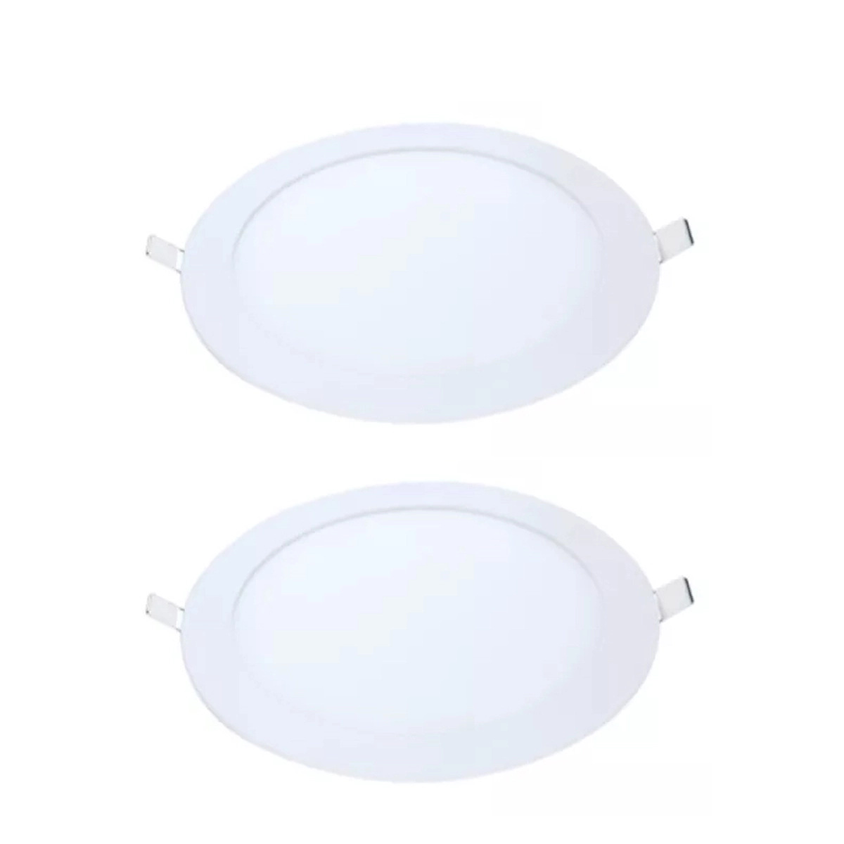 Kit 2 Painel Led Embutir Redondo Luz Branca 6500k 18w 22cm
