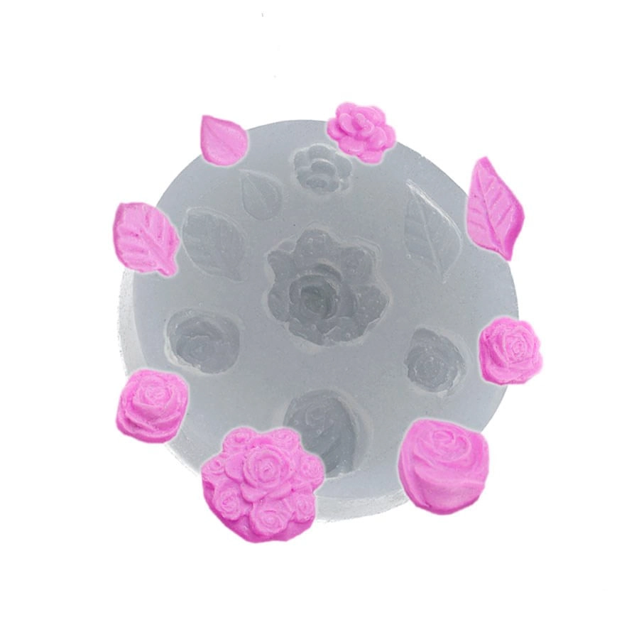 Molde De Silicone Buquet De Rosinhas.115