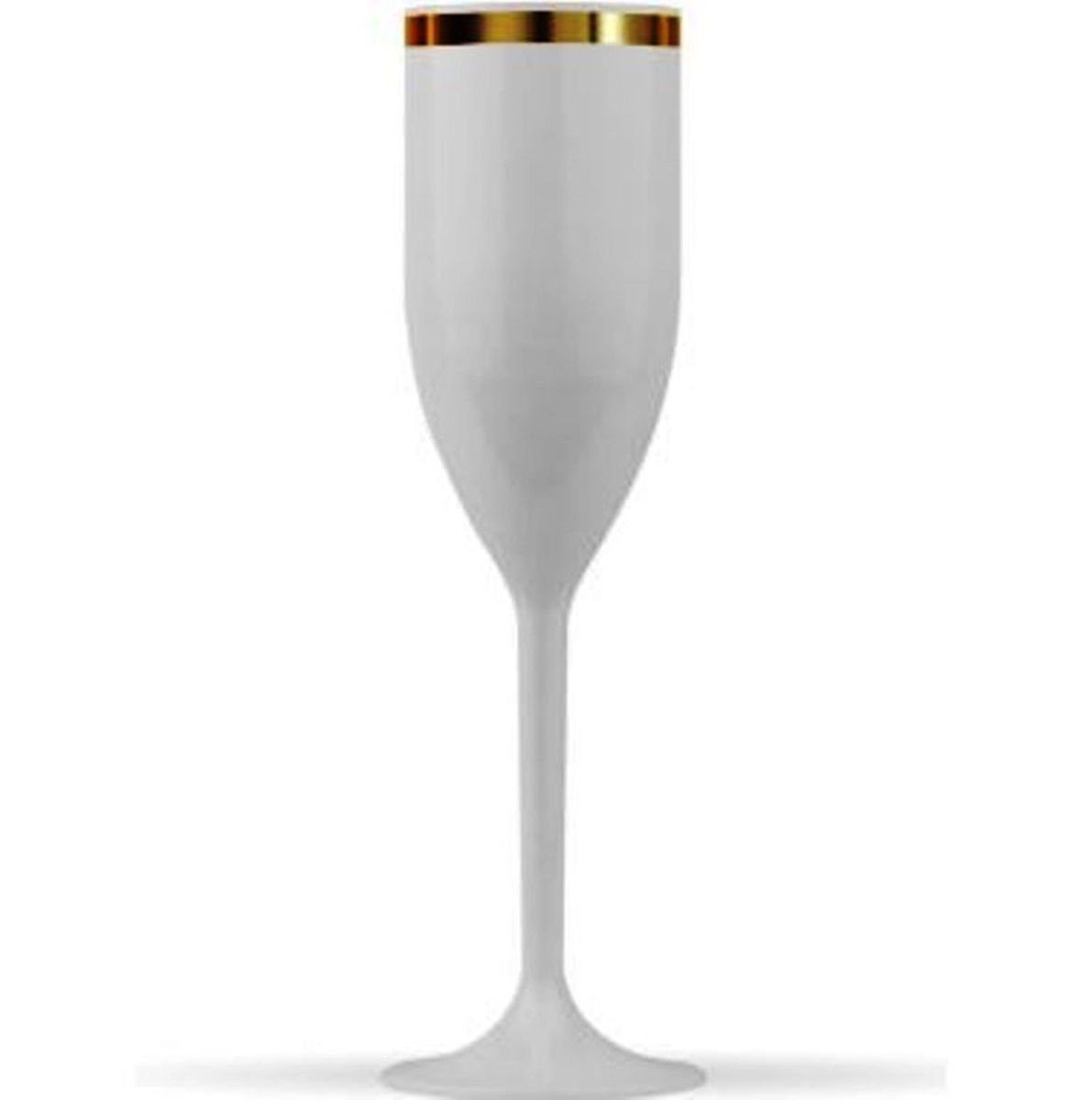 Taca Champagne Branca Borda Dourada 160ml