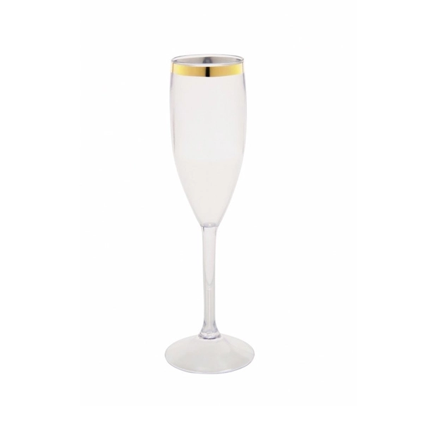 Taca Plast.champanhe Cristal/dourada 160ml