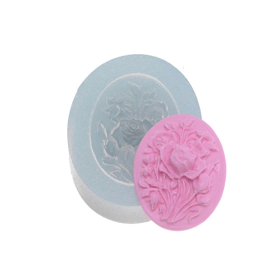 Molde De Silicone Camafeu De Rosas.298