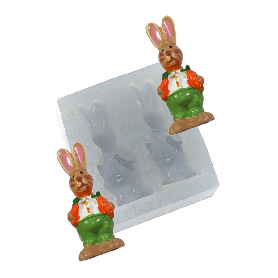 Molde Silic Dupla Coelhos C/2 Cenoura 31 Flex Arte