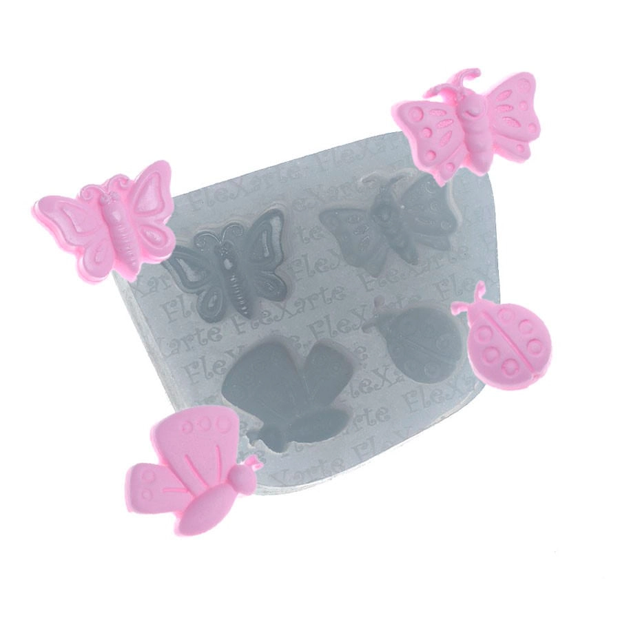 Mold Silic Borboletas/joaninha 140 Flex Arte