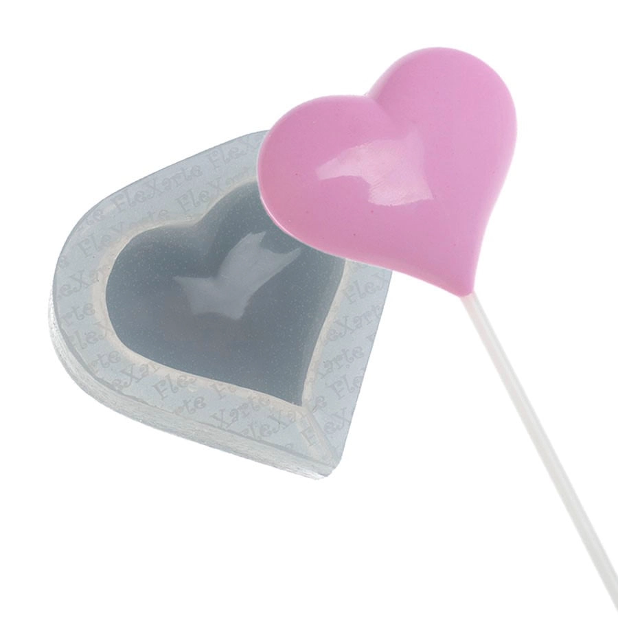 Mold Silic Pirulito Coracao Liso 159 Flex Arte