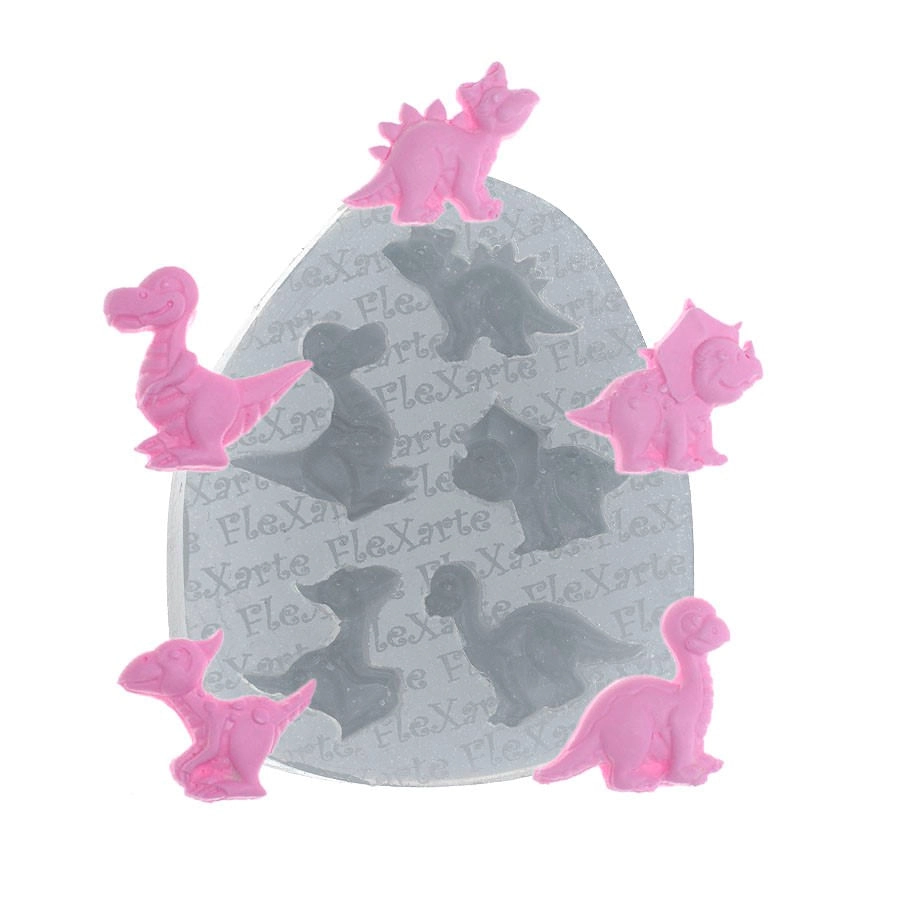 Mold Silic Mini Baby Dinossauros 388 Flex Arte