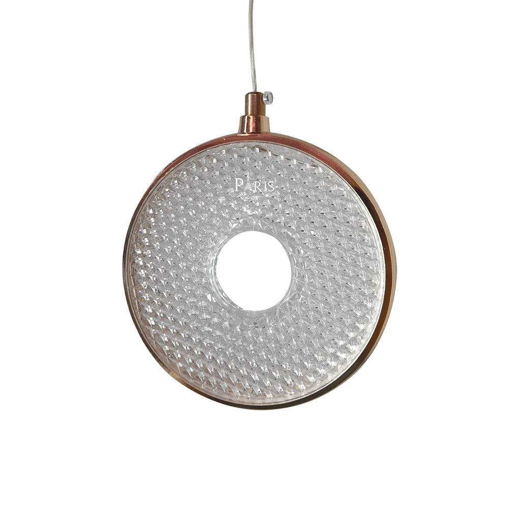 Pendente Redondo Dourado Com Acrílico 15 5cm Led 7w 3200k Bivolt