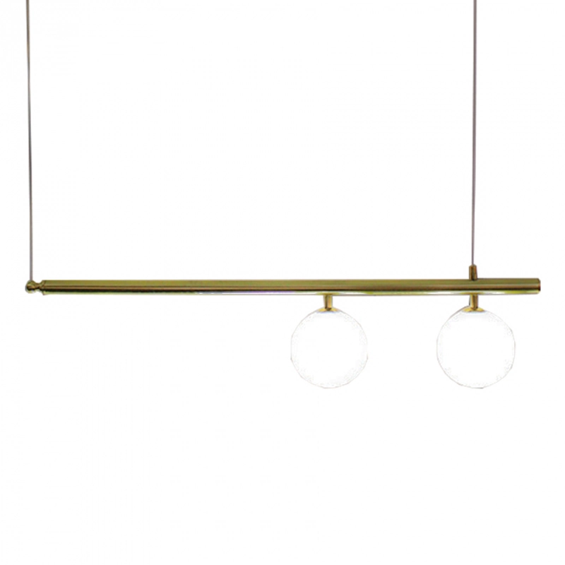 Pendente Haste Bronze Com Globos Brancos 2g9 80cm