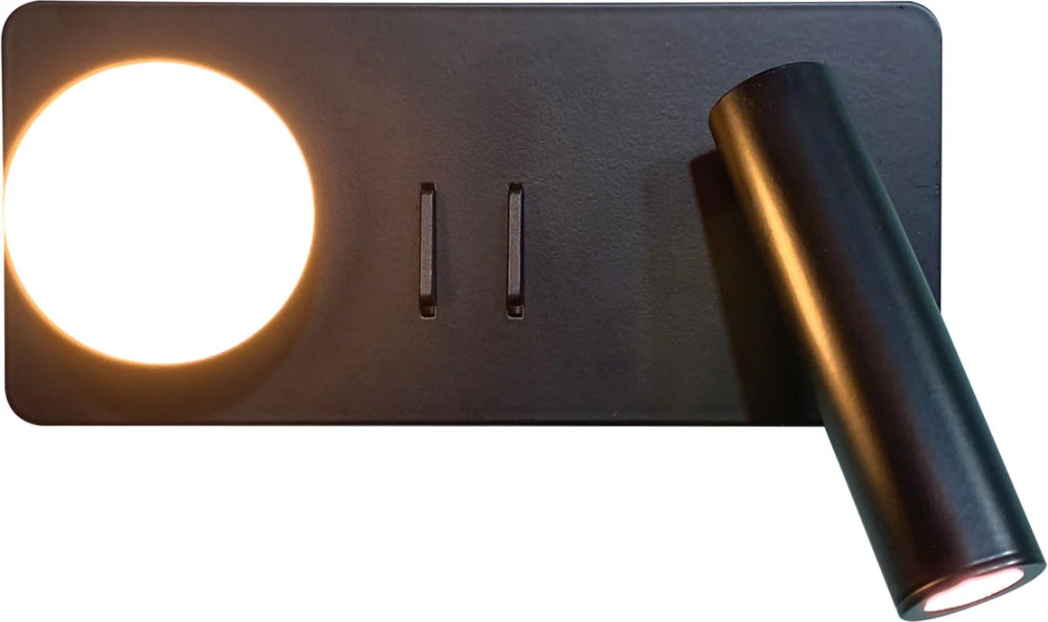 Arandela De Cabeceira Leitura Preto Led 8w 3200k Bivolt