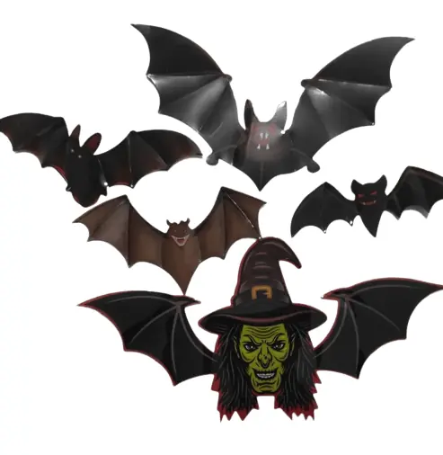 Enfeite Adesivo Halloween Morcego 3d