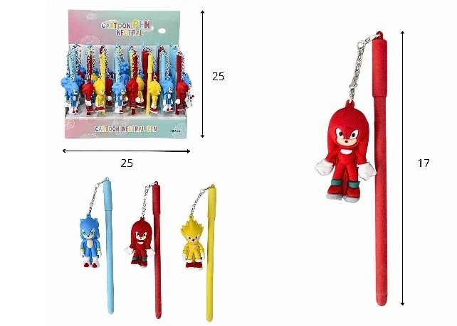 Caneta Gel Infantil C/chaveiro Sonic Sort C/40pcs Dpl