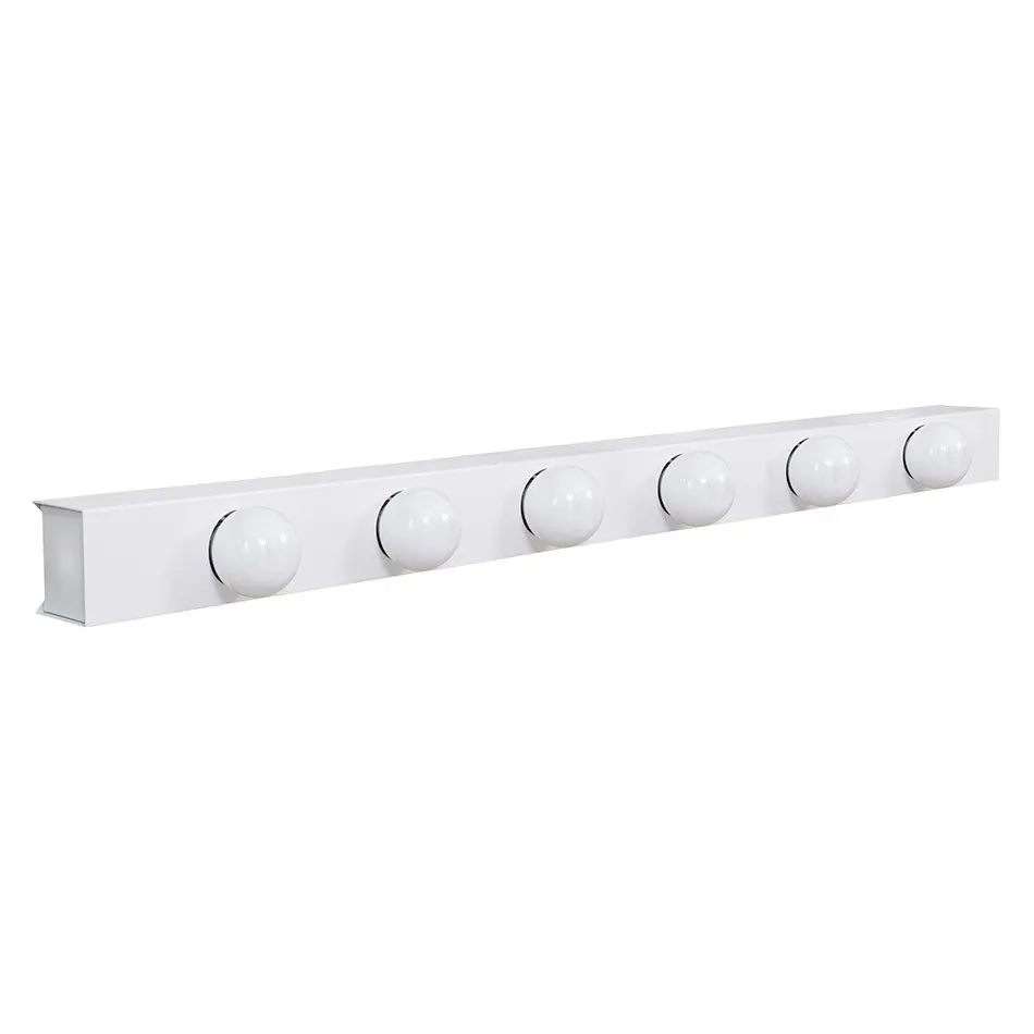 Arandela Camarim 6 Lâmpadas 80cm Alumínio Branco Com Botão Rl
