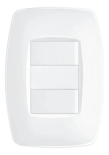 Interruptor Duplo 2 Teclas Simples Com Placa Fame Elegance Branco