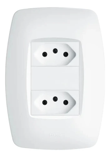 Tomada Dupla 20a/250v Com Placa 4x2 Fame Elegance Branco
