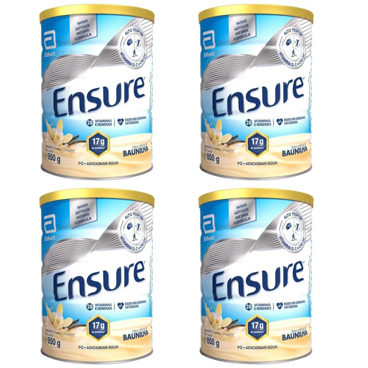 Ensure Baunilha 850g suplemento alimentar Kit 4