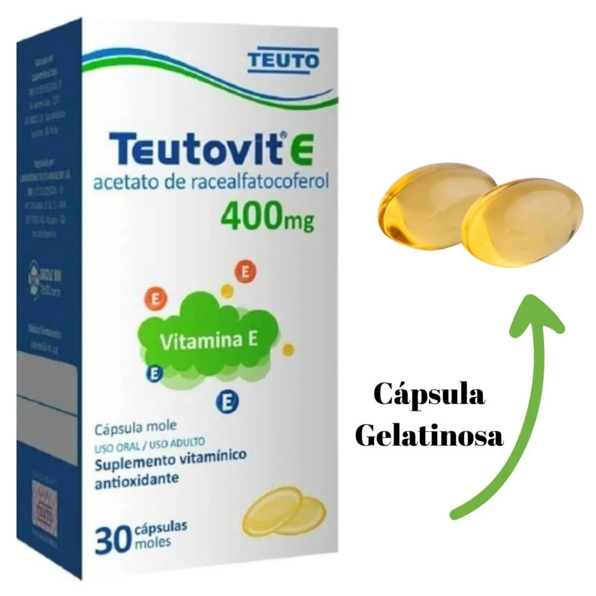 Vitamina E Teutovit 400 Mg Com 30 Cápsulas Gelatinosas Kit 3